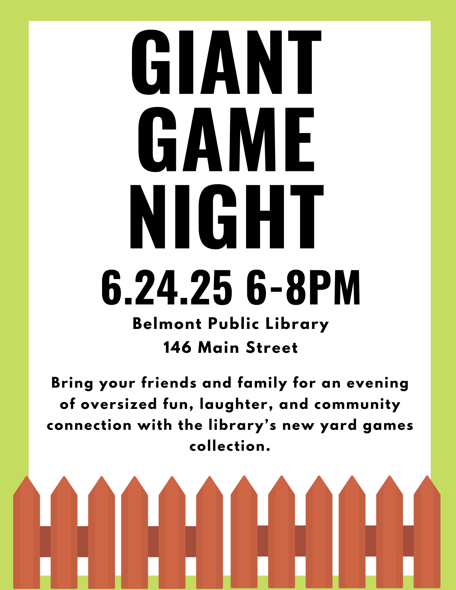 Giant Game Night 6/24/25 6-8pm