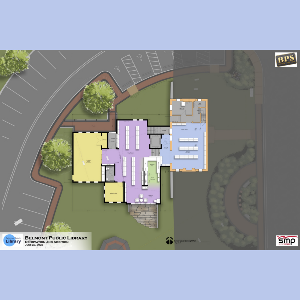 Concept art of the lower levels of the library.