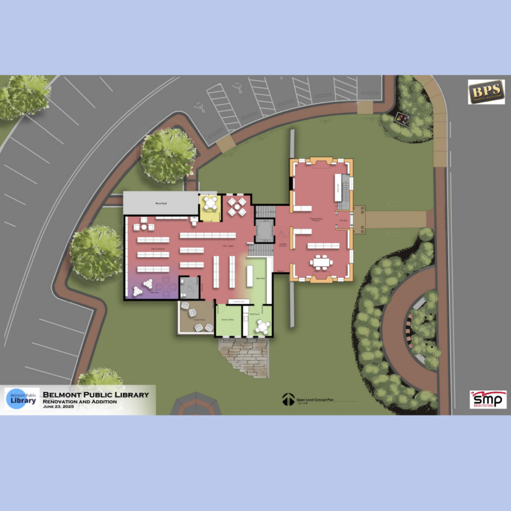 Concept art of the upper levels of the library.